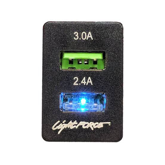 Lightforce Dual USB Charger 12V to Suit CBFASCIA